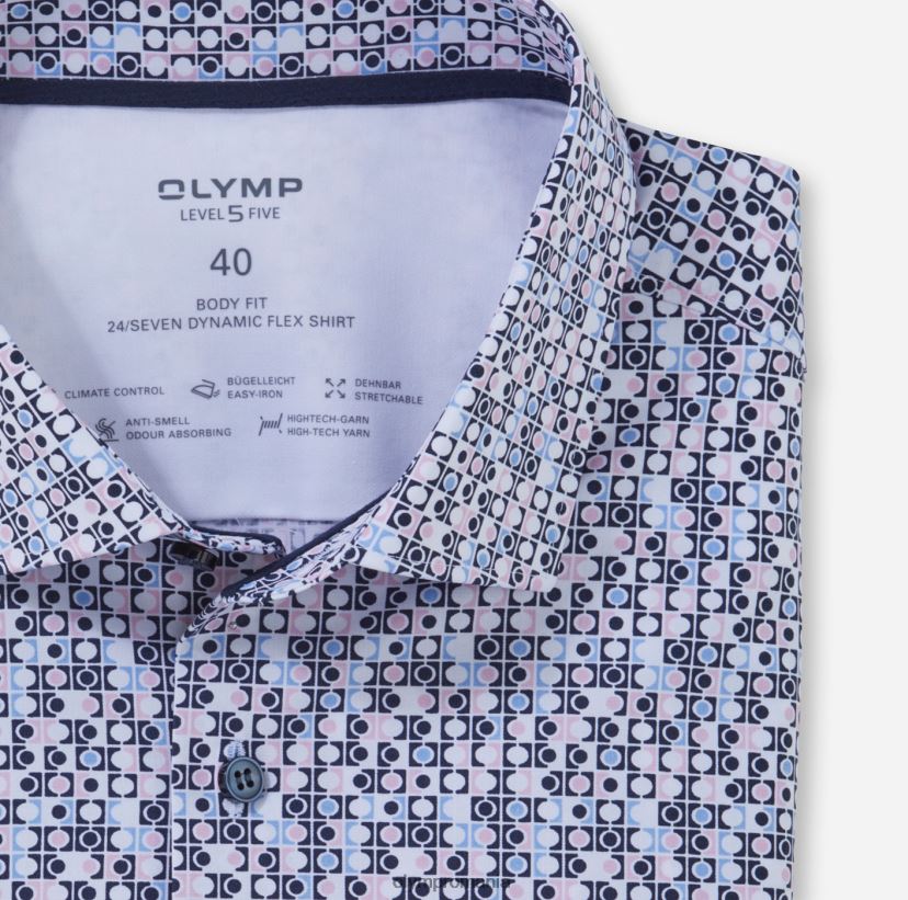 nivel cinci 24/7 body fit, cămașă business, kent modern, trandafir OLYMP îmbrăcăminte 4Z8LB6561