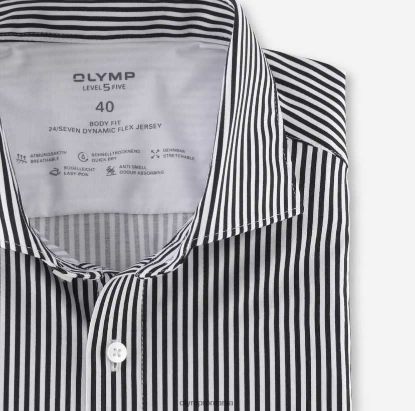 nivel cinci 24/7 body fit, cămașă business, kent, negru OLYMP îmbrăcăminte 4Z8LB6508