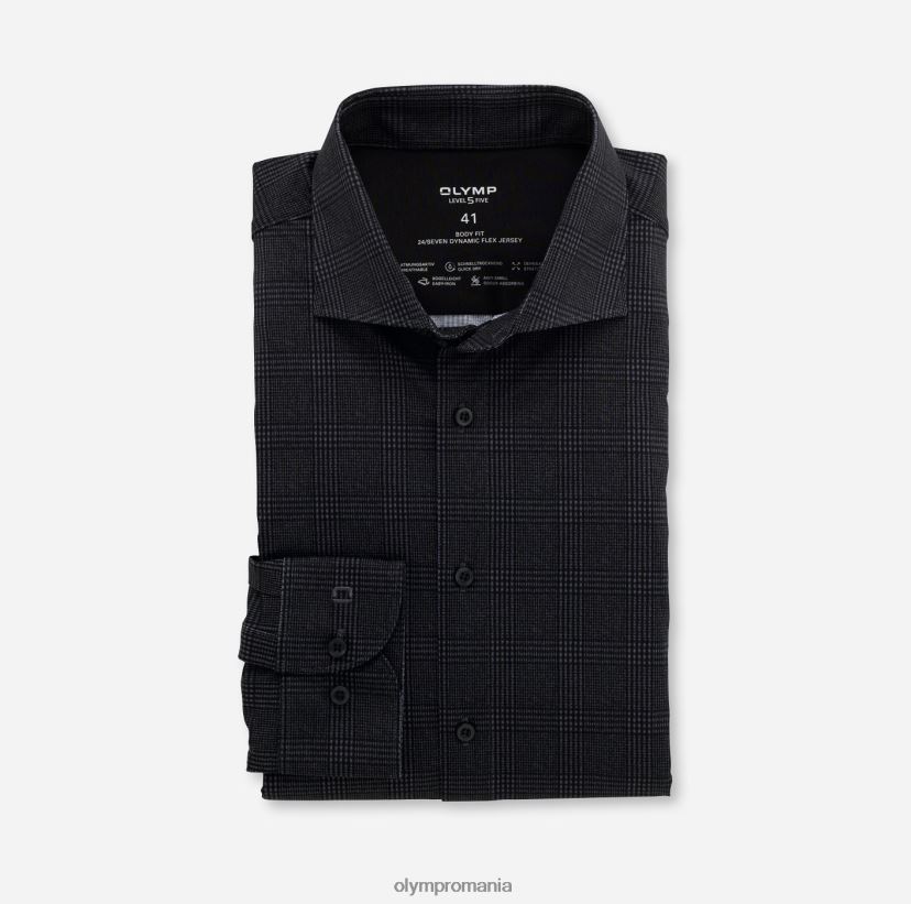 nivel cinci 24/7 body fit, cămașă business, kent, negru OLYMP îmbrăcăminte 4Z8LB6789