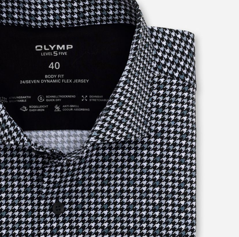 nivel cinci 24/7 body fit, cămașă business, kent, negru OLYMP îmbrăcăminte 4Z8LB6815
