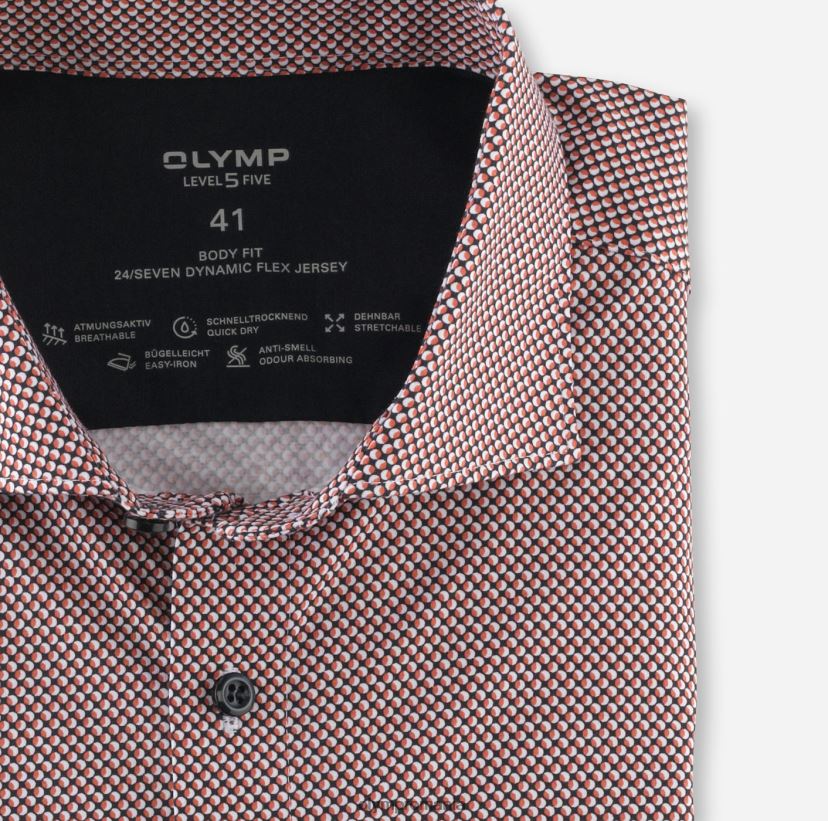 nivel cinci 24/7 body fit, cămașă business, kent, portocaliu roșu OLYMP îmbrăcăminte 4Z8LB6627