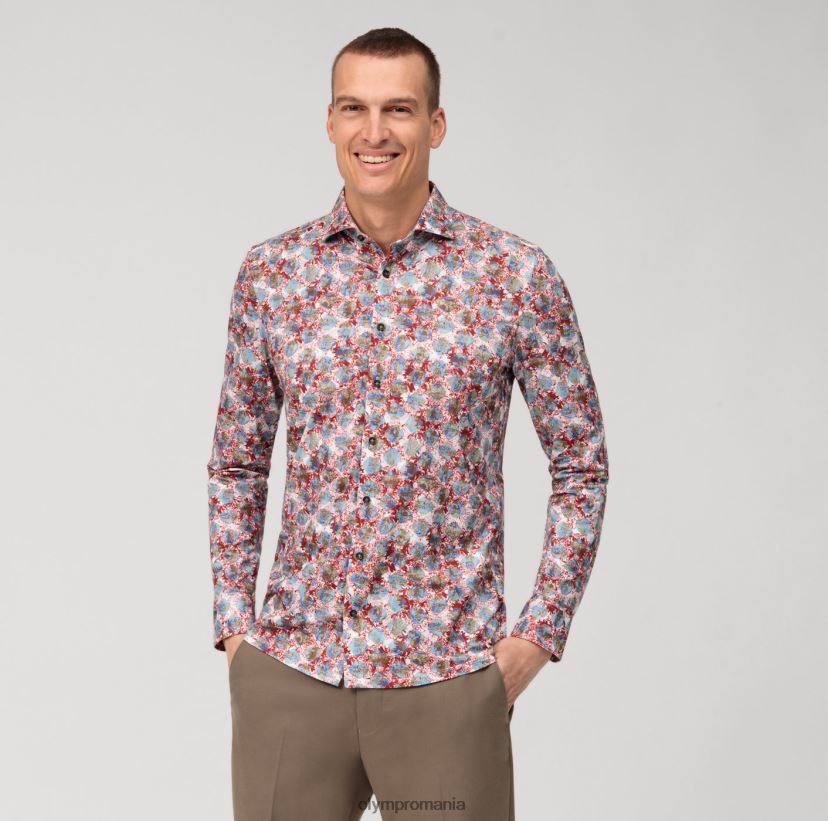 nivel cinci 24/7 body fit, cămașă business, kent, roșu OLYMP îmbrăcăminte 4Z8LB6521