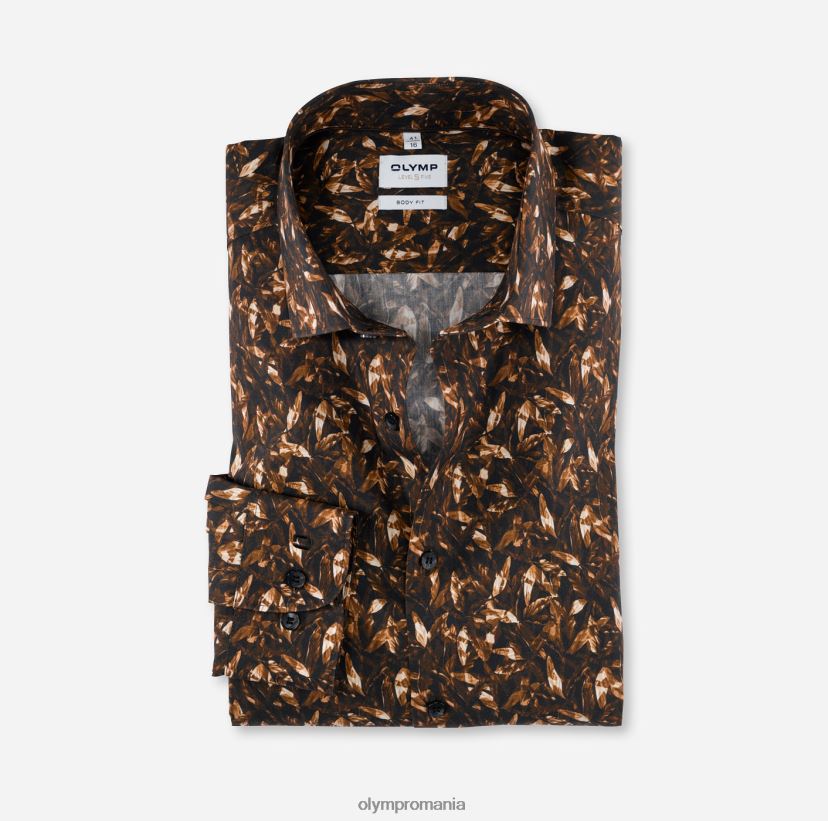 nivel cinci body fit, cămașă business, kent modern, maro OLYMP îmbrăcăminte 4Z8LB6783