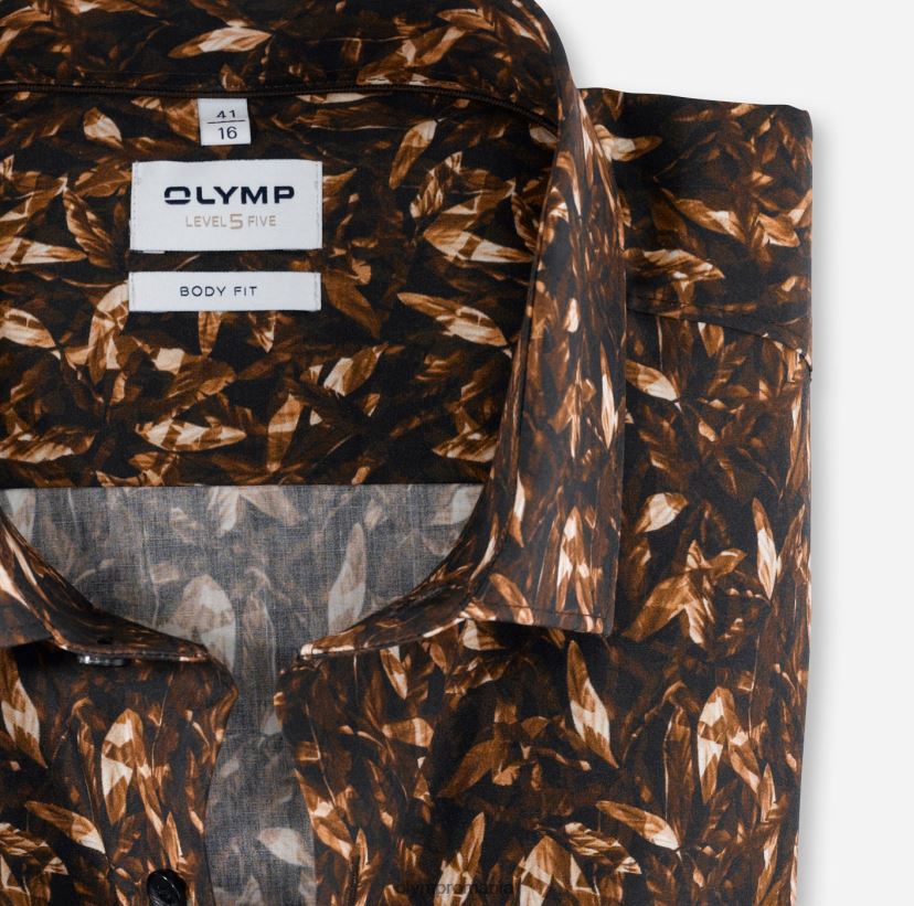 nivel cinci body fit, cămașă business, kent modern, maro OLYMP îmbrăcăminte 4Z8LB6783