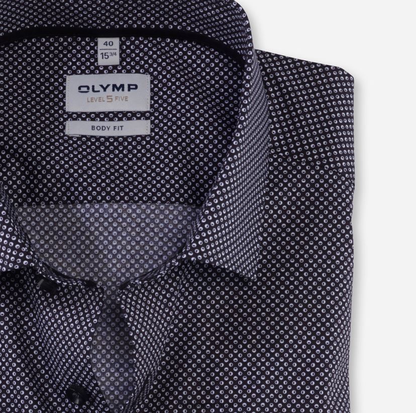 nivel cinci body fit, cămașă business, kent modern, negru OLYMP îmbrăcăminte 4Z8LB6622