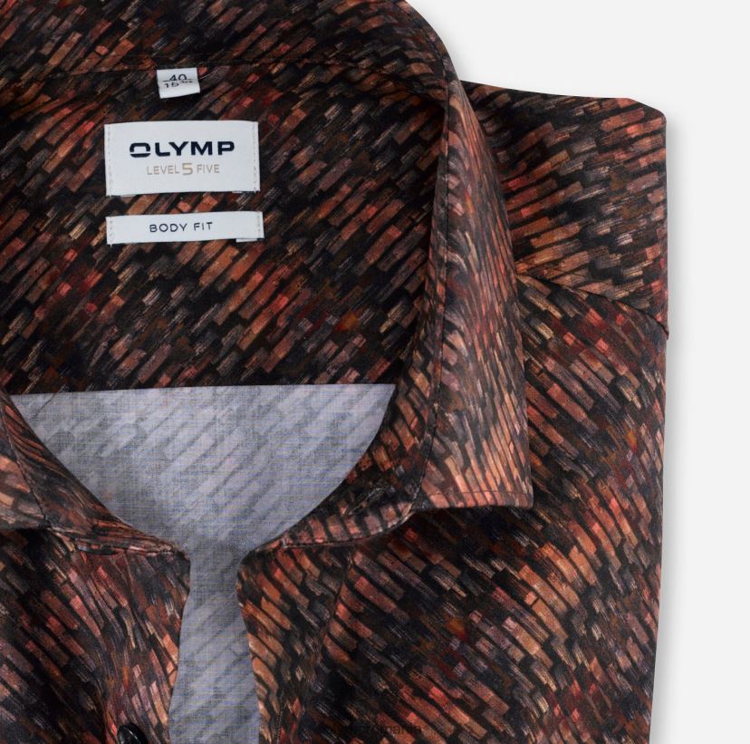 nivel cinci body fit, cămașă business, kent modern, portocaliu roșu OLYMP îmbrăcăminte 4Z8LB6663