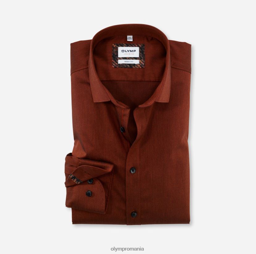 nivel cinci body fit, cămașă business, kent modern, portocaliu roșu OLYMP îmbrăcăminte 4Z8LB6801