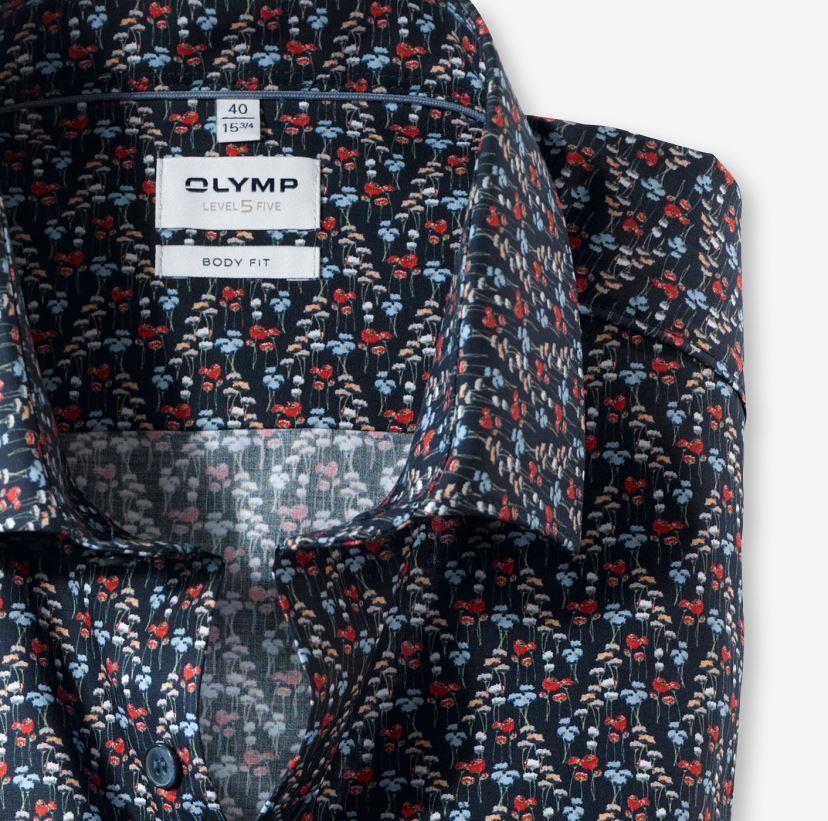 nivel cinci body fit, cămașă business, kent modern, roșu OLYMP îmbrăcăminte 4Z8LB6361