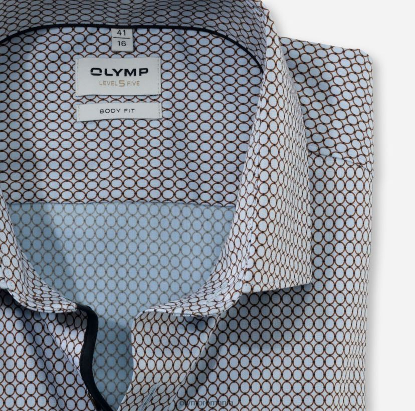 nivel cinci body fit, cămașă business, mânecă lungă extra lungă, kent modern, maro OLYMP îmbrăcăminte 4Z8LB6895