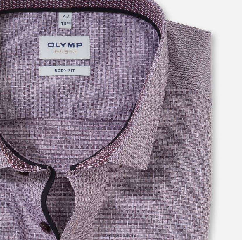 nivel cinci body fit, cămașă business, mânecă lungă extra lungă, kent modern, roșu închis OLYMP îmbrăcăminte 4Z8LB6904