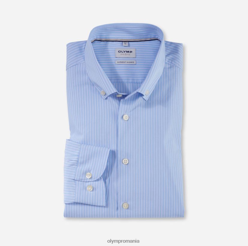 nivel cinci, corp spălat, cămașă business, cu nasturi, albastru OLYMP îmbrăcăminte 4Z8LB6463