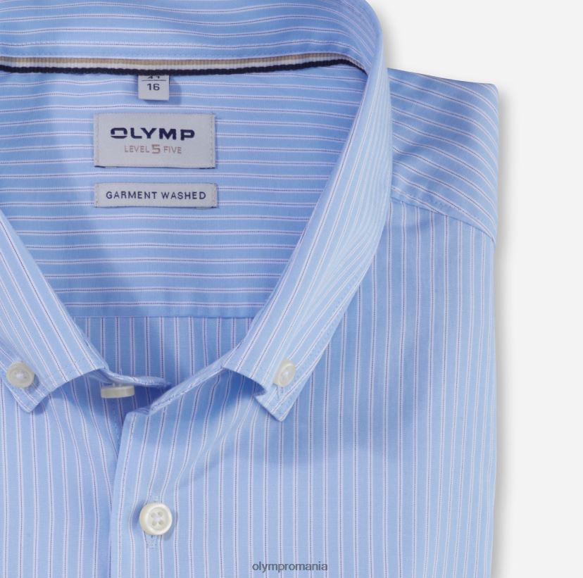 nivel cinci, corp spălat, cămașă business, cu nasturi, albastru OLYMP îmbrăcăminte 4Z8LB6463