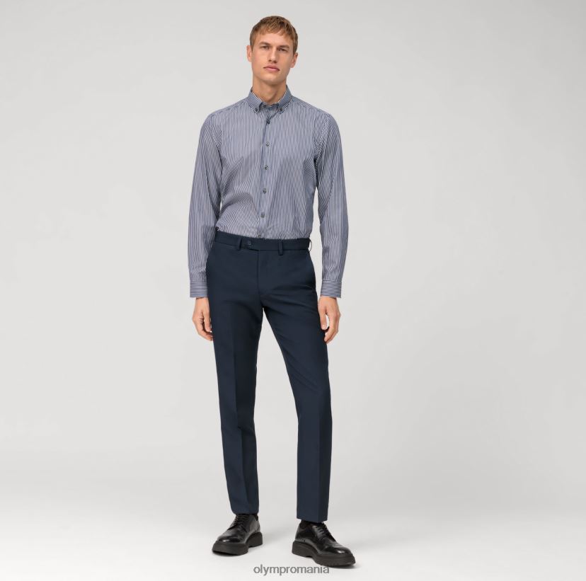 nivel cinci, corp spălat, cămașă business, cu nasturi, marin OLYMP îmbrăcăminte 4Z8LB6493