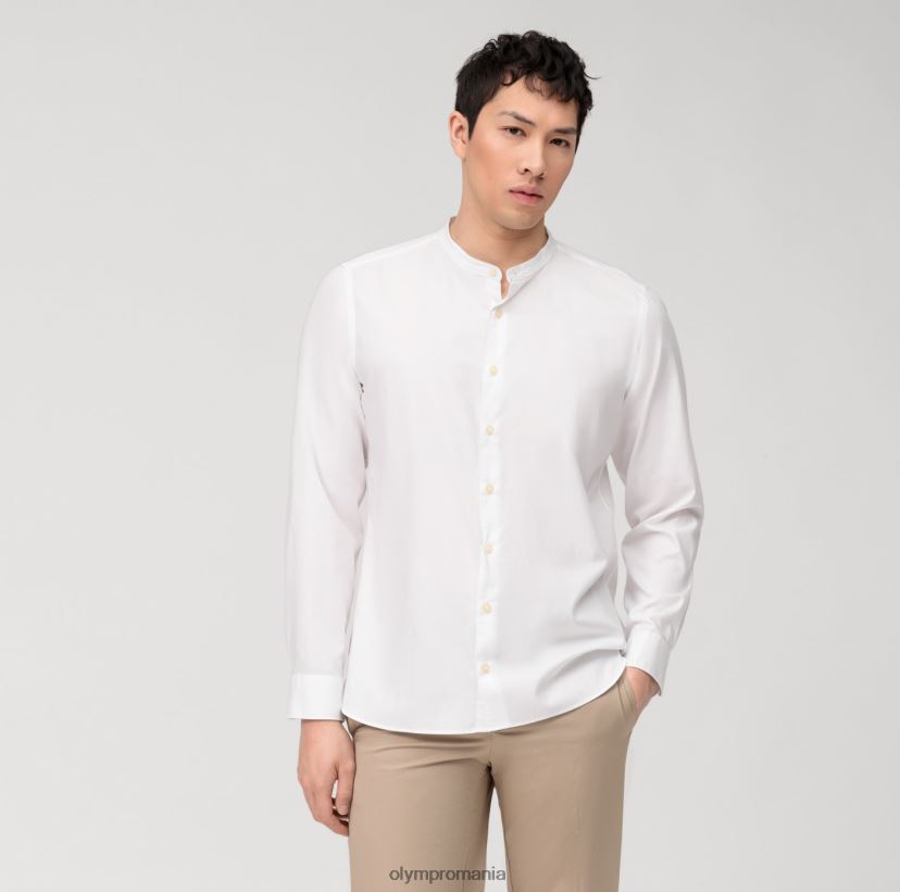 nivel cinci, corp spălat, cămașă business, guler ridicat, alb OLYMP îmbrăcăminte 4Z8LB6424