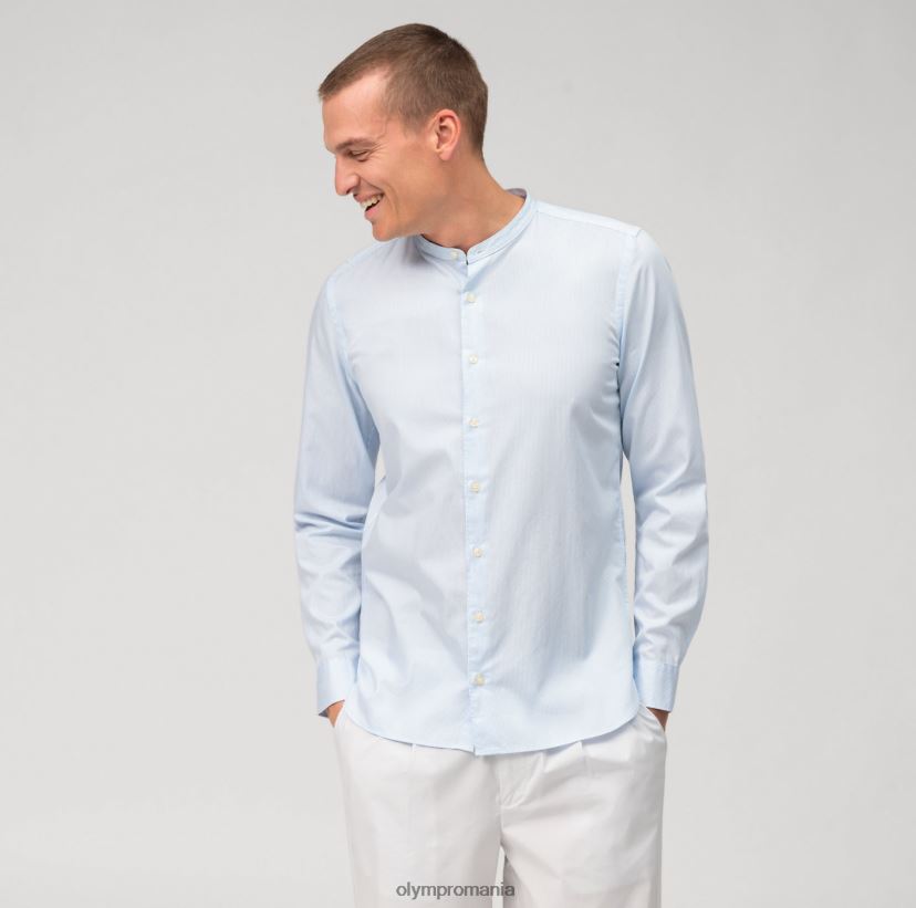 nivel cinci, corp spălat, cămașă business, guler ridicat, albastru OLYMP îmbrăcăminte 4Z8LB6496