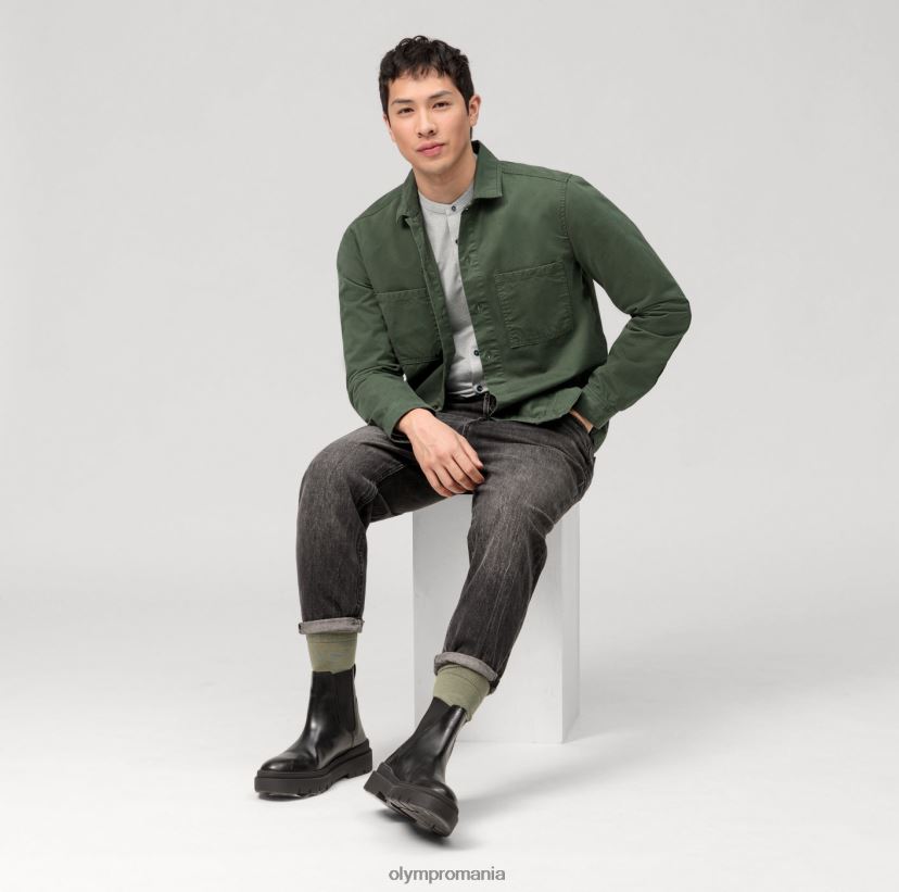 Nu. șase 24/7 super slim, cămașă business, guler ridicat, măsline OLYMP îmbrăcăminte 4Z8LB658