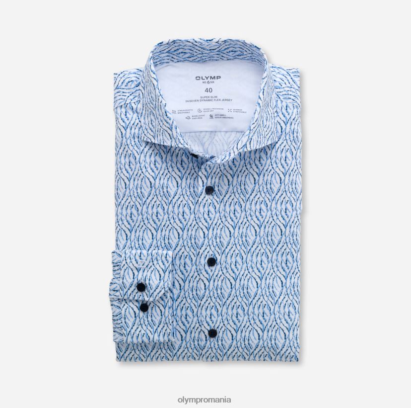 Nu. șase 24/7 super slim, cămașă business, kent, albastru fum OLYMP îmbrăcăminte 4Z8LB6237