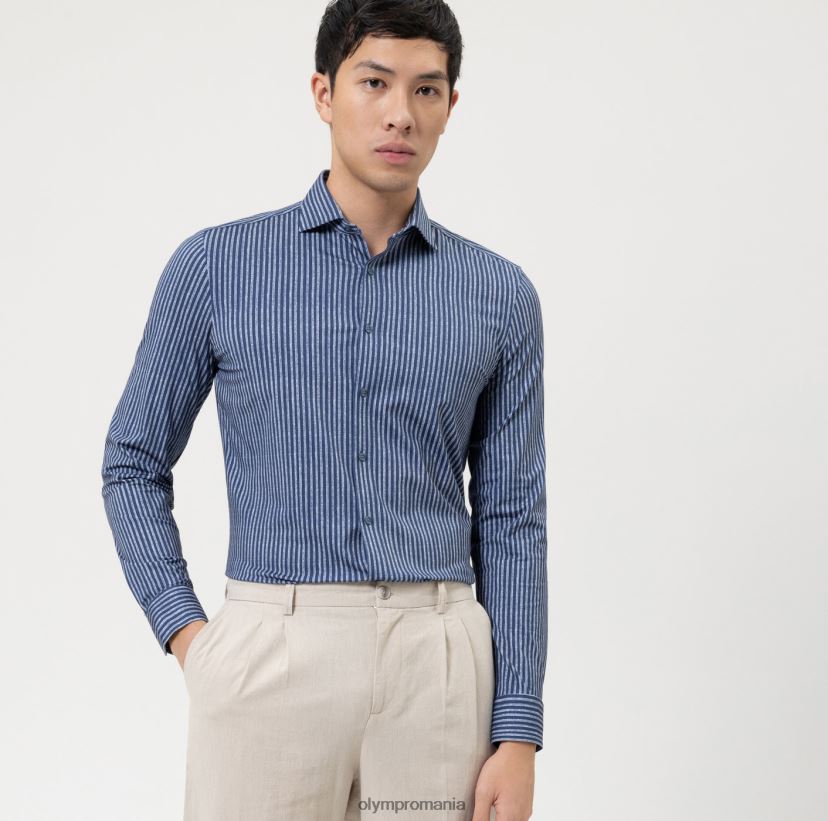 Nu. șase 24/7 super slim, cămașă business, kent, marine OLYMP îmbrăcăminte 4Z8LB6105