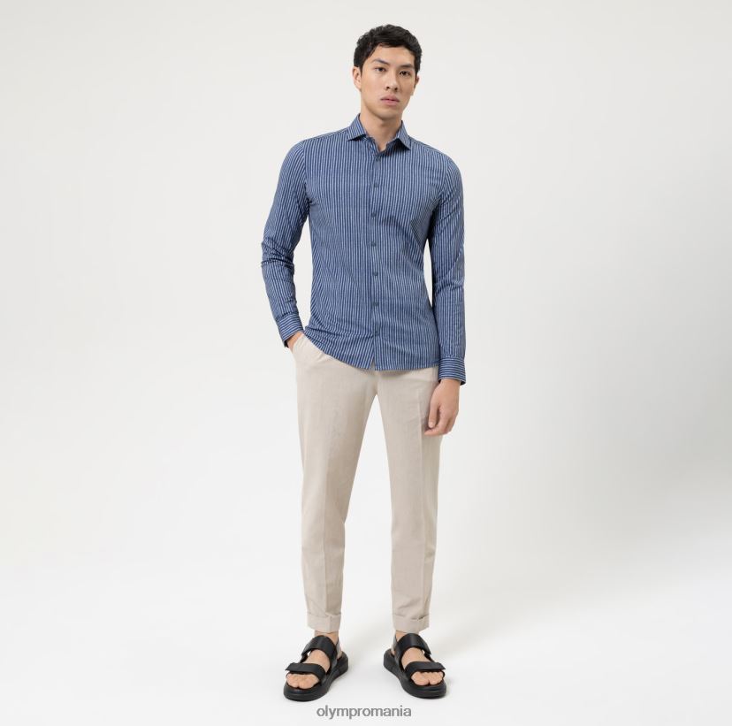 Nu. șase 24/7 super slim, cămașă business, kent, marine OLYMP îmbrăcăminte 4Z8LB6105