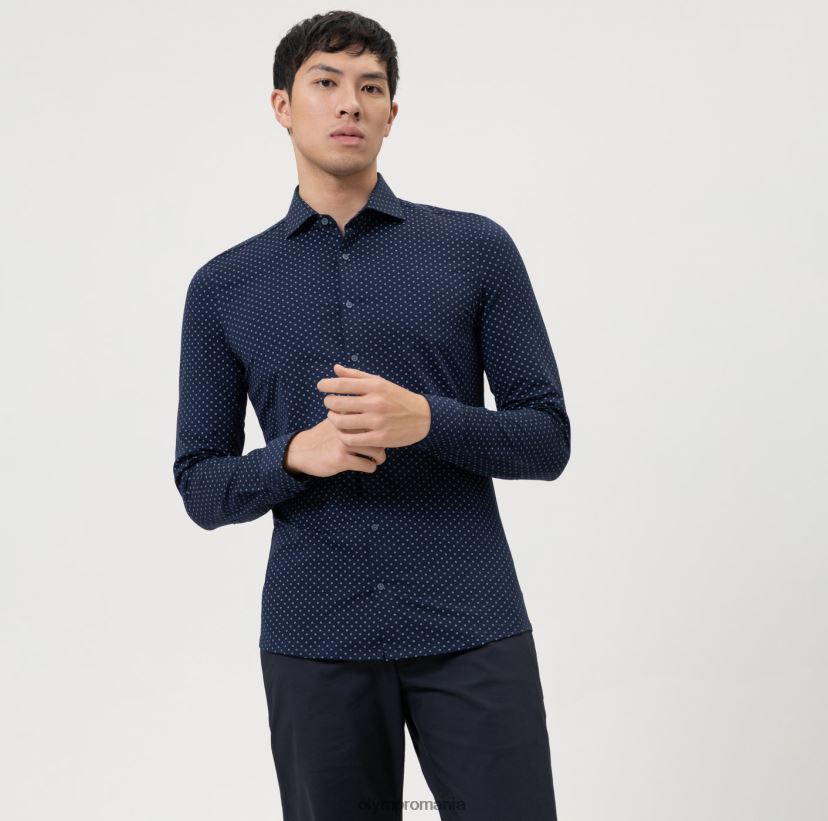 Nu. șase 24/7 super slim, cămașă business, kent, marine OLYMP îmbrăcăminte 4Z8LB6163