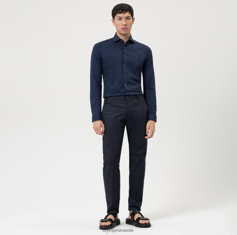 Nu. șase 24/7 super slim, cămașă business, kent, marine OLYMP îmbrăcăminte 4Z8LB6163