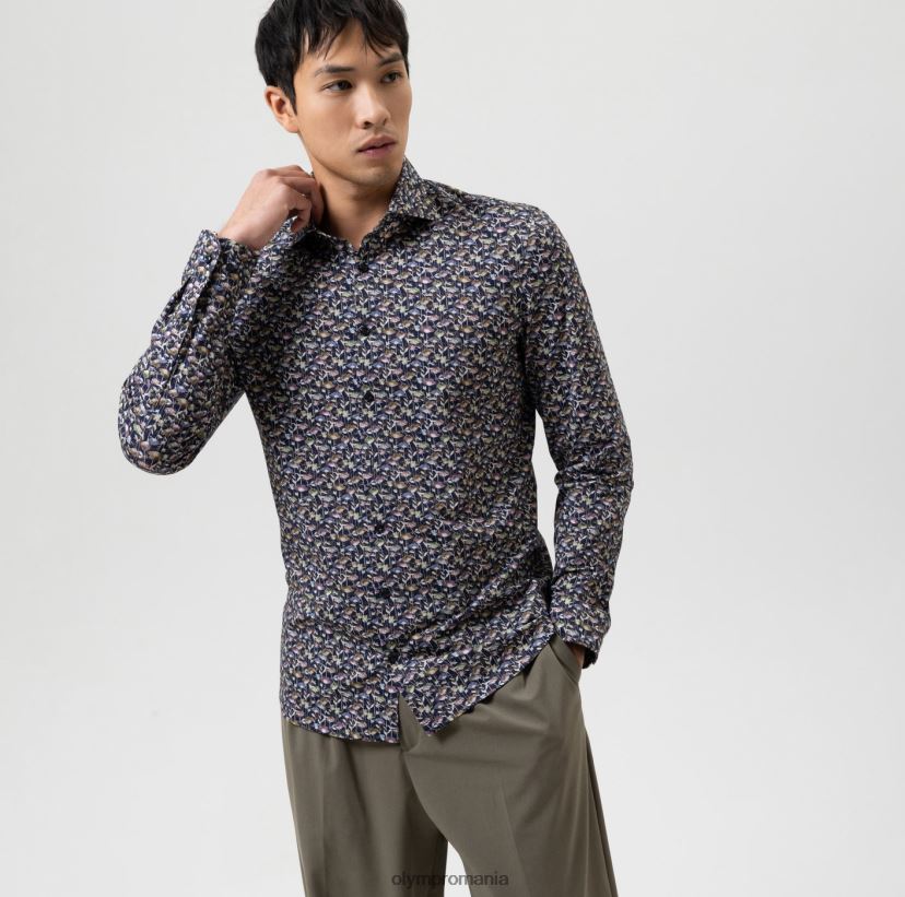 Nu. șase 24/7 super slim, cămașă business, kent, marine OLYMP îmbrăcăminte 4Z8LB6170