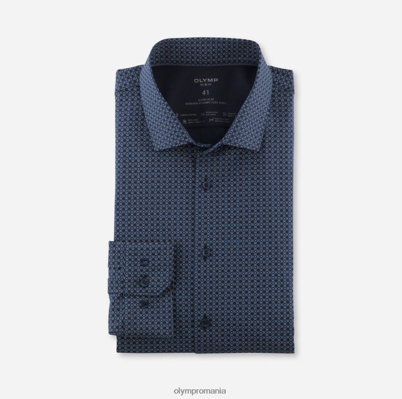 Nu. șase 24/7 super slim, cămașă business, kent modern, marine OLYMP îmbrăcăminte 4Z8LB664