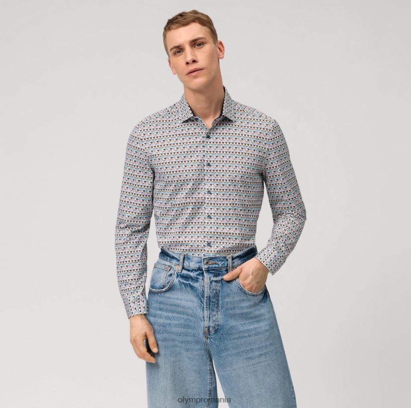 Nu. șase 24/7 super slim, cămașă business, kent modern, smarald OLYMP îmbrăcăminte 4Z8LB620