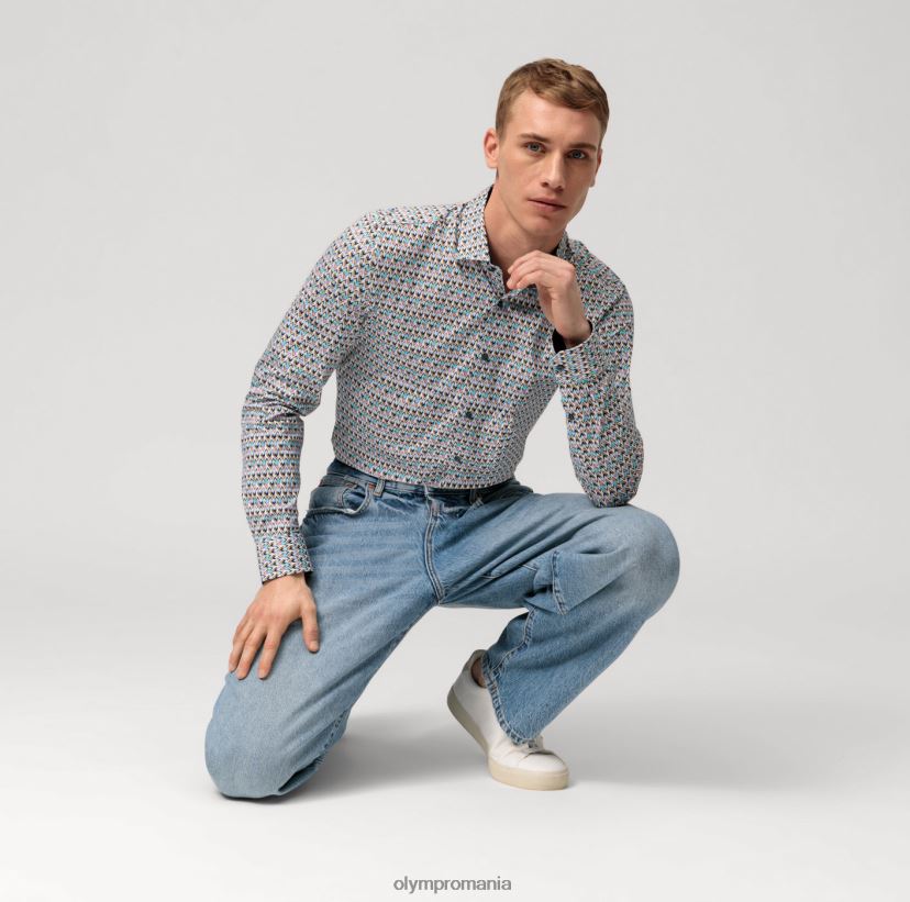 Nu. șase 24/7 super slim, cămașă business, kent modern, smarald OLYMP îmbrăcăminte 4Z8LB620