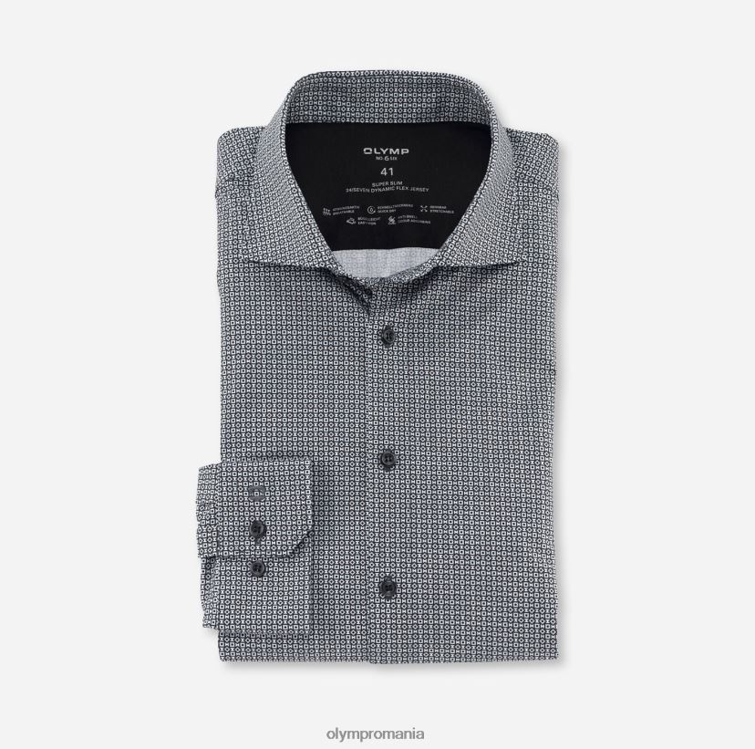 Nu. șase 24/7 super slim, cămașă business, kent, negru OLYMP îmbrăcăminte 4Z8LB614