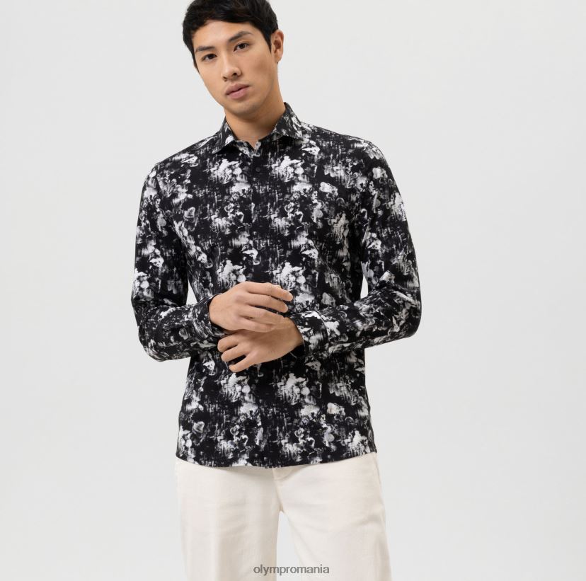 Nu. șase 24/7 super slim, cămașă business, kent, negru OLYMP îmbrăcăminte 4Z8LB6171