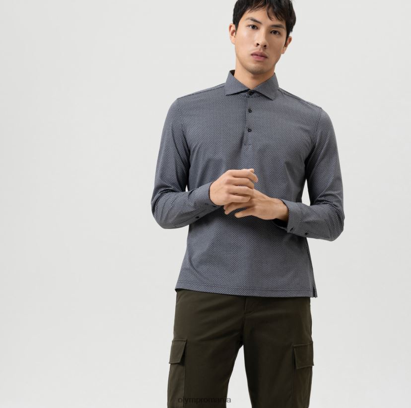 Nu. șase 24/7 super slim, cămașă business, kent, negru OLYMP îmbrăcăminte 4Z8LB697