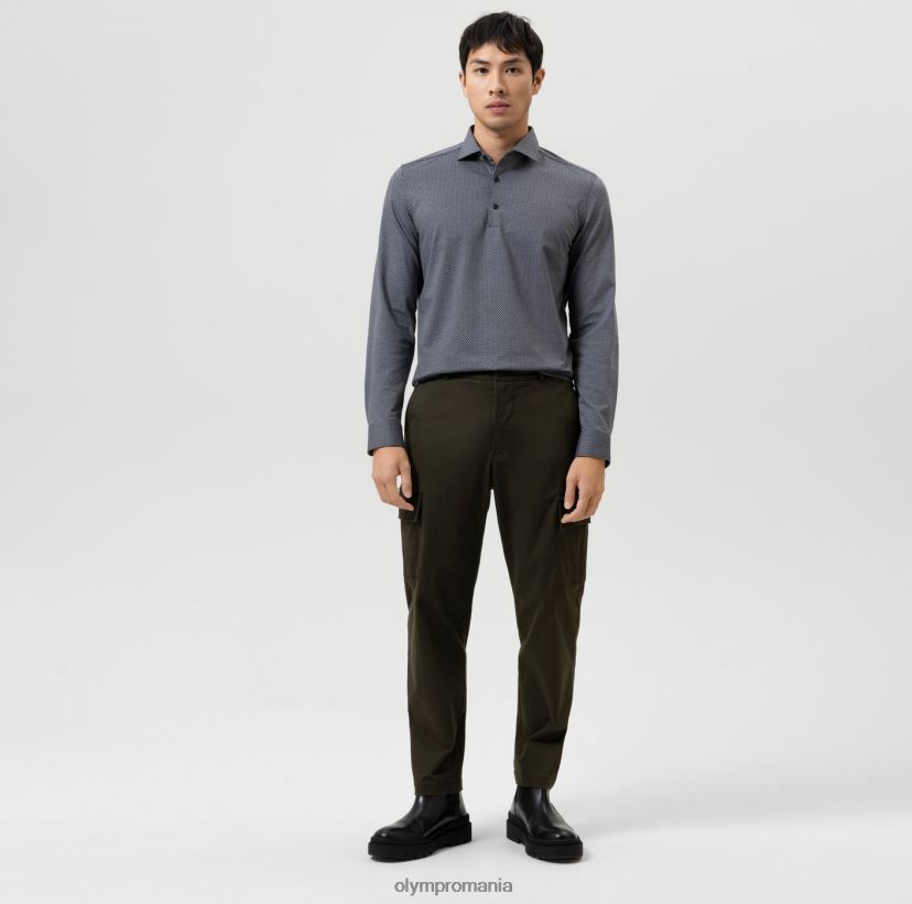 Nu. șase 24/7 super slim, cămașă business, kent, negru OLYMP îmbrăcăminte 4Z8LB697