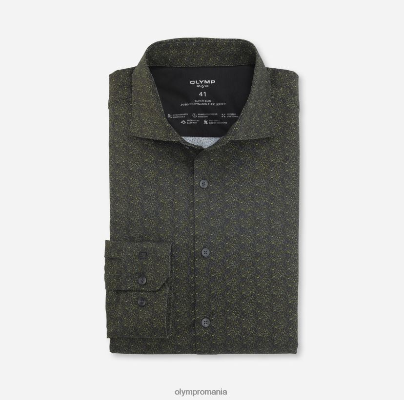 Nu. șase 24/7 super slim, cămașă business, kent, olive OLYMP îmbrăcăminte 4Z8LB6219