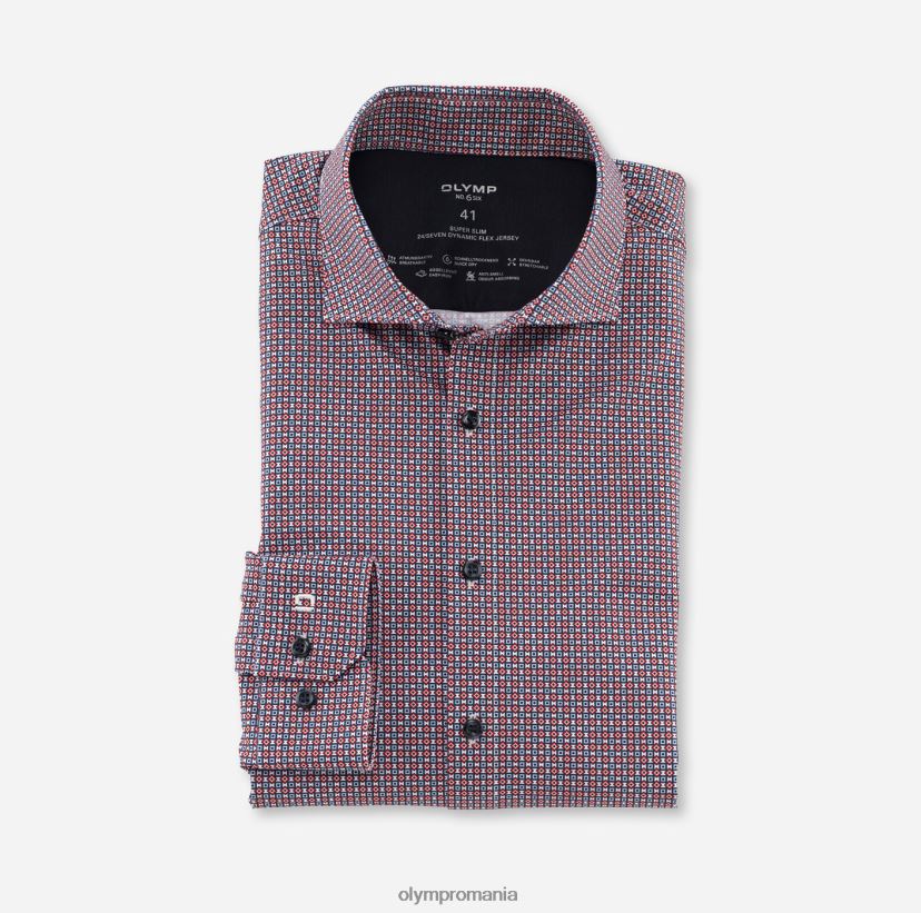 Nu. șase 24/7 super slim, cămașă business, kent, portocaliu roșu OLYMP îmbrăcăminte 4Z8LB6242