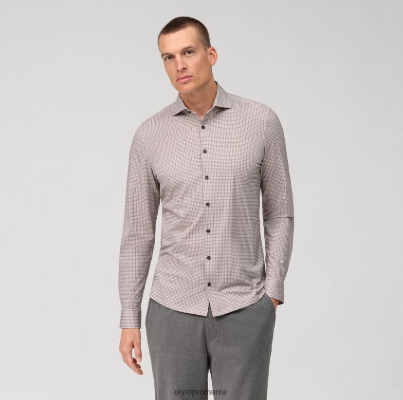 Nu. șase 24/7 super slim, cămașă business, kent, roșu închis OLYMP îmbrăcăminte 4Z8LB6116