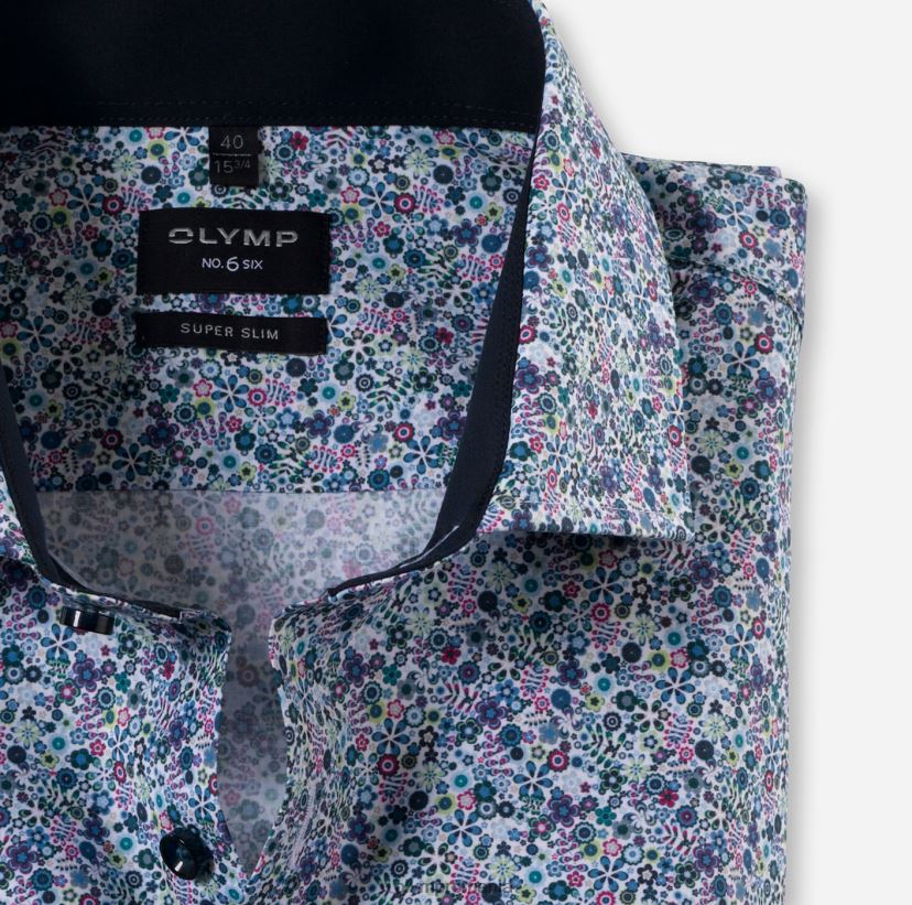 Nu. șase super slim, cămașă business, Royal Kent, lime OLYMP îmbrăcăminte 4Z8LB6229