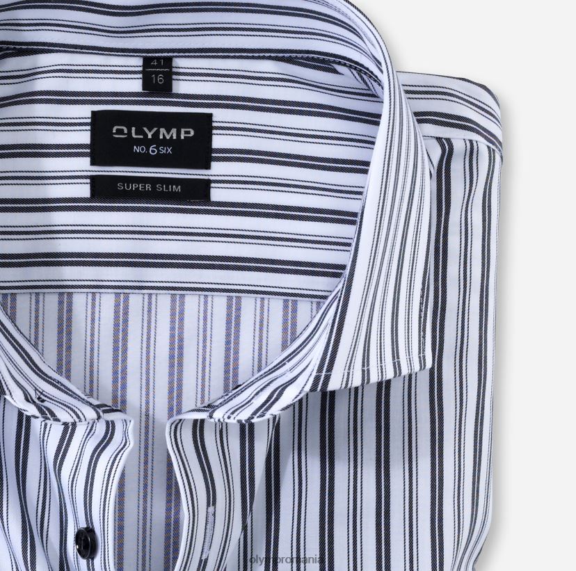 Nu. șase super slim, cămașă business, Royal Kent, negru OLYMP îmbrăcăminte 4Z8LB6196