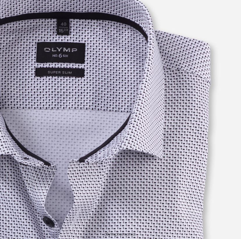 Nu. șase super slim, cămașă business, kent modern, alb OLYMP îmbrăcăminte 4Z8LB693