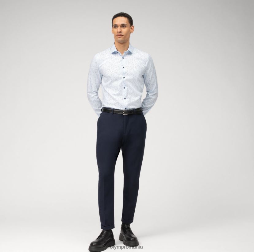 Nu. șase super slim, cămașă business, kent modern, albastru OLYMP îmbrăcăminte 4Z8LB6114