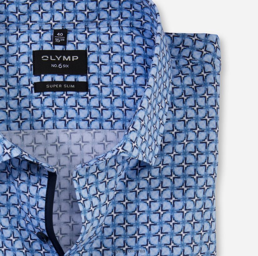 Nu. șase super slim, cămașă business, kent modern, albastru OLYMP îmbrăcăminte 4Z8LB615
