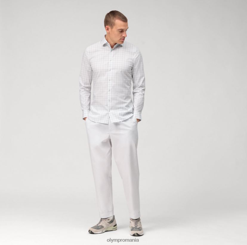Nu. șase super slim, cămașă business, kent modern, gri deschis OLYMP îmbrăcăminte 4Z8LB695