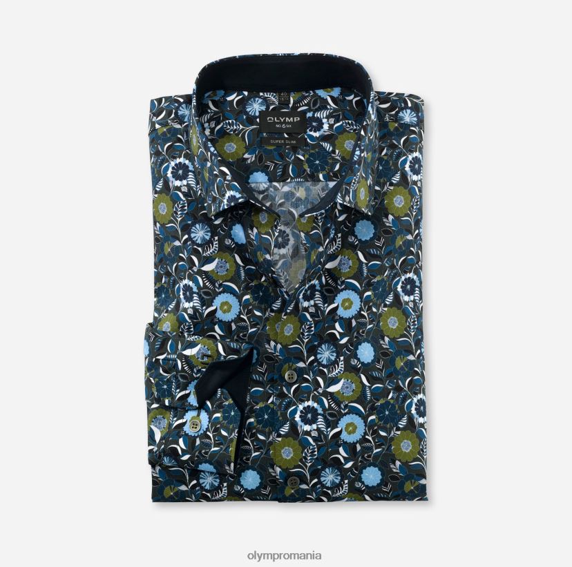 Nu. șase super slim, cămașă business, kent modern, lime OLYMP îmbrăcăminte 4Z8LB610