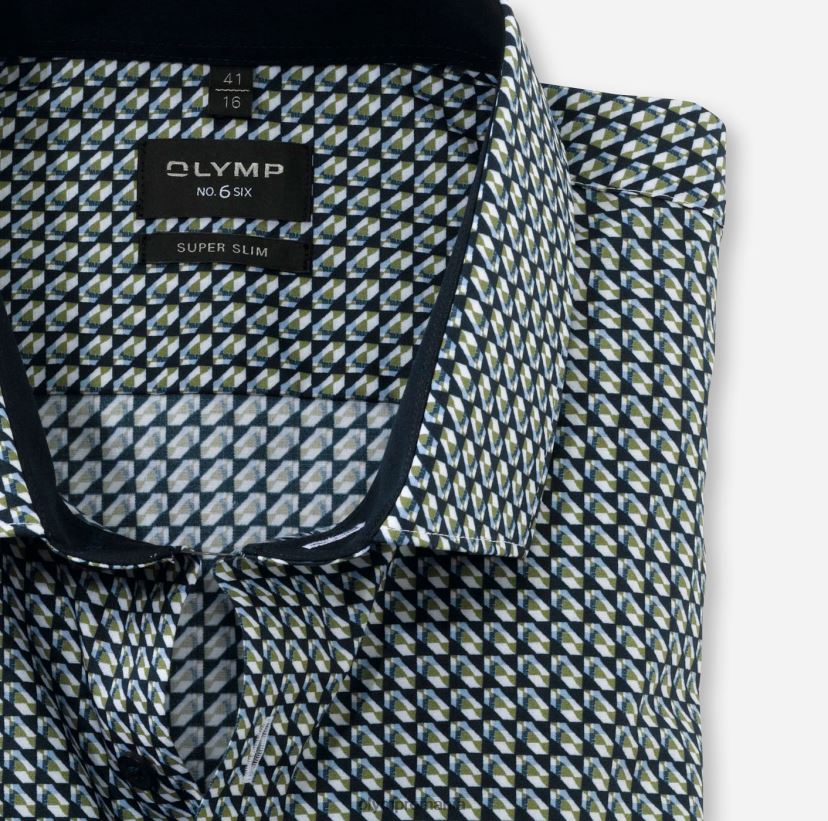Nu. șase super slim, cămașă business, kent modern, lime OLYMP îmbrăcăminte 4Z8LB6195