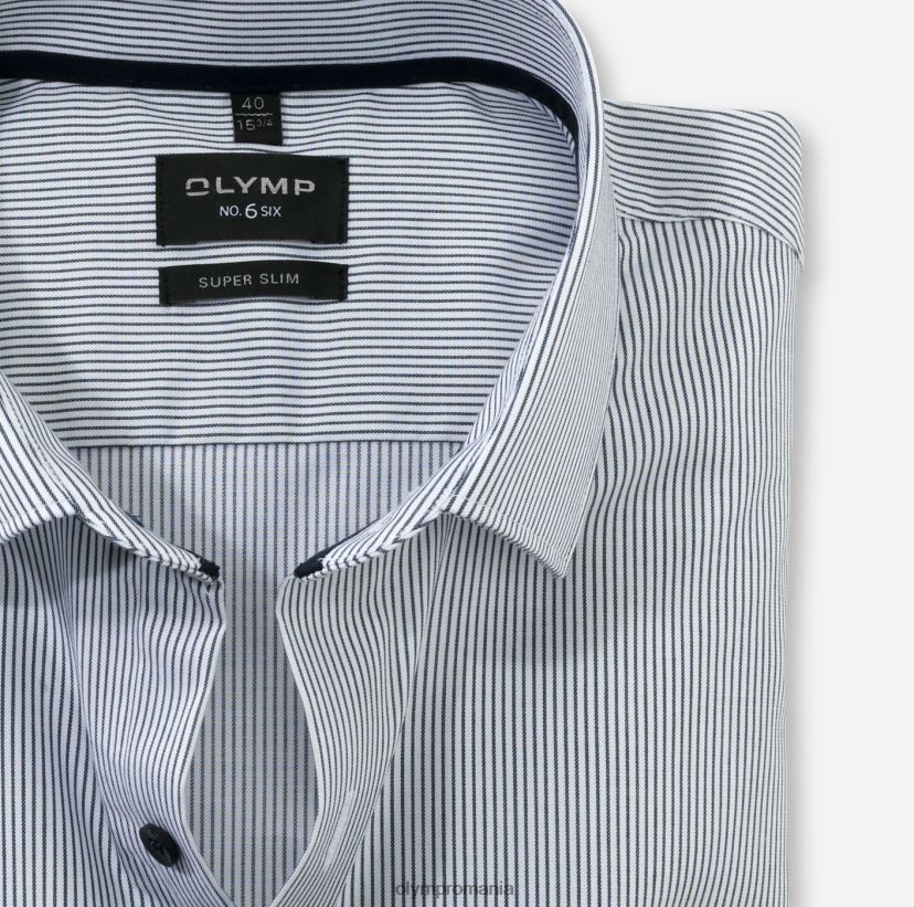 Nu. șase super slim, cămașă business, kent modern, marine OLYMP îmbrăcăminte 4Z8LB6173