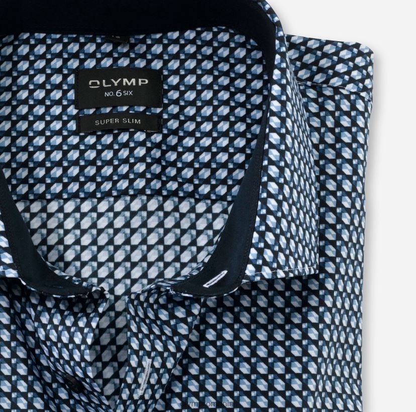Nu. șase super slim, cămașă business, kent modern, marine OLYMP îmbrăcăminte 4Z8LB6183