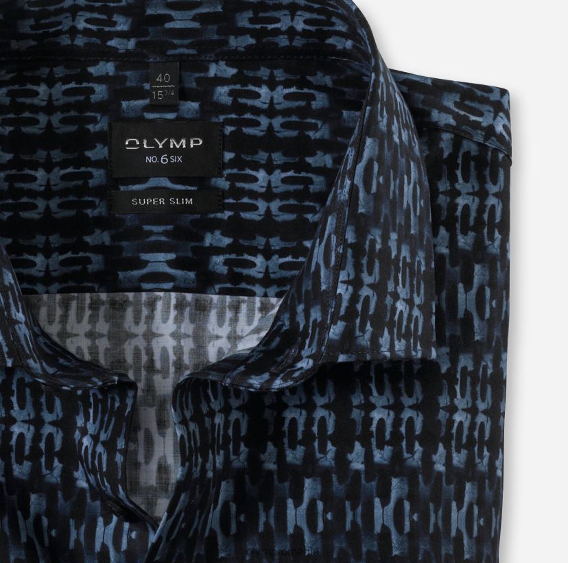 Nu. șase super slim, cămașă business, kent modern, marine OLYMP îmbrăcăminte 4Z8LB618