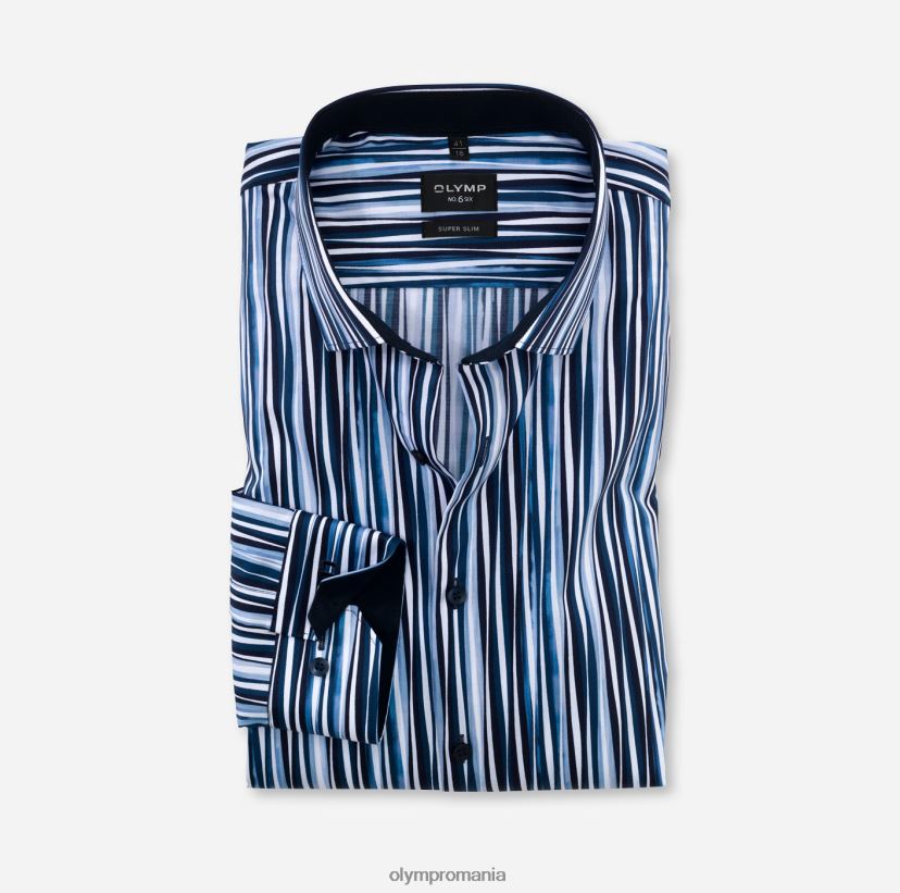 Nu. șase super slim, cămașă business, kent modern, marine OLYMP îmbrăcăminte 4Z8LB6251