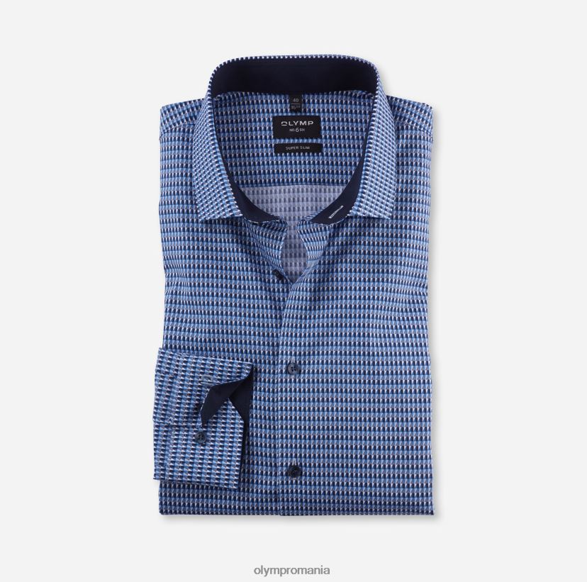 Nu. șase super slim, cămașă business, kent modern, marine OLYMP îmbrăcăminte 4Z8LB660