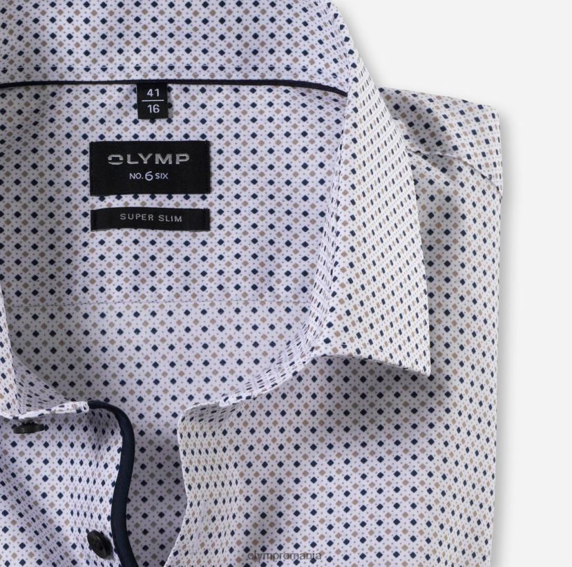 Nu. șase super slim, cămașă business, kent modern, natural OLYMP îmbrăcăminte 4Z8LB6172
